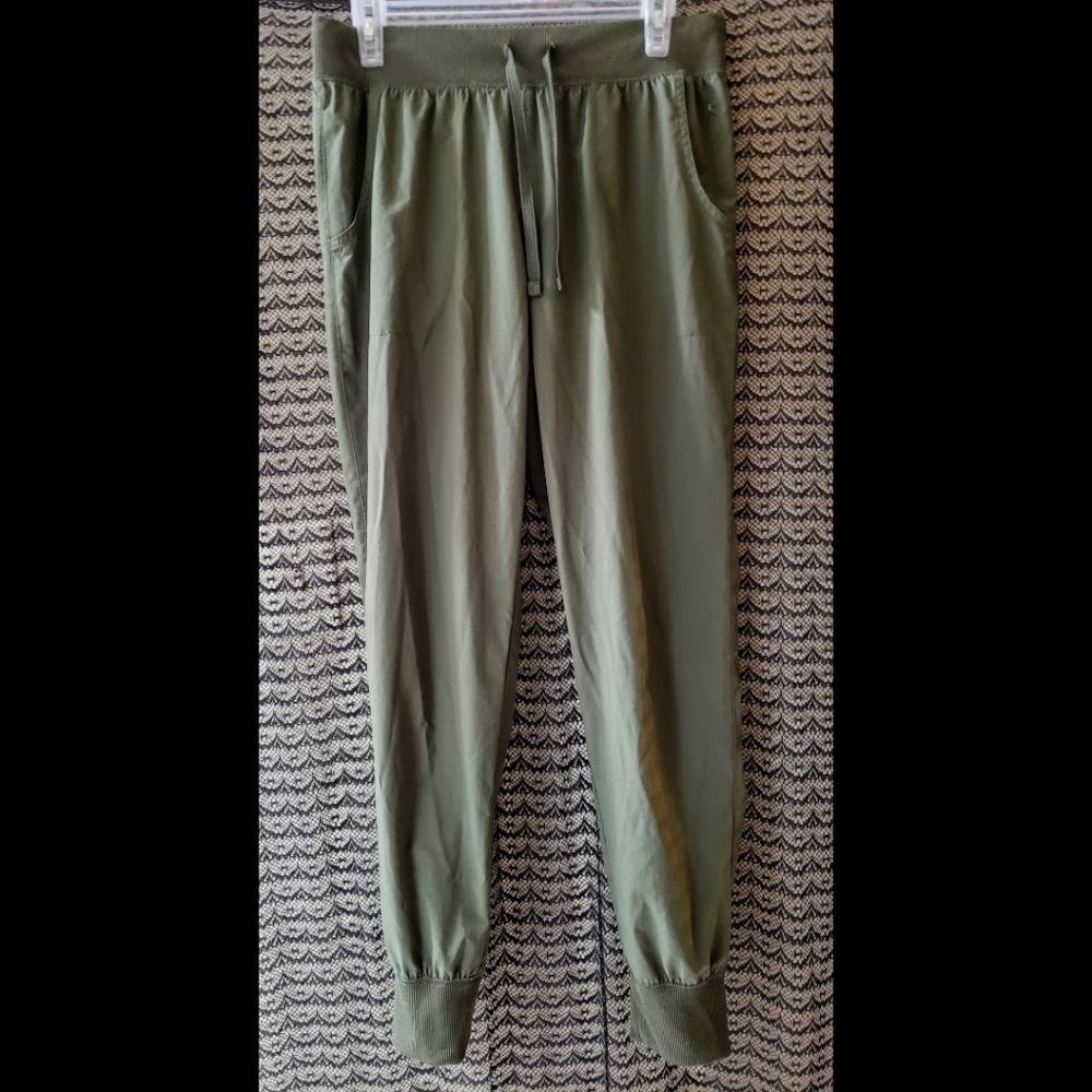 DANSKIN Olive Green Ankle Baggy Tapered Joggers